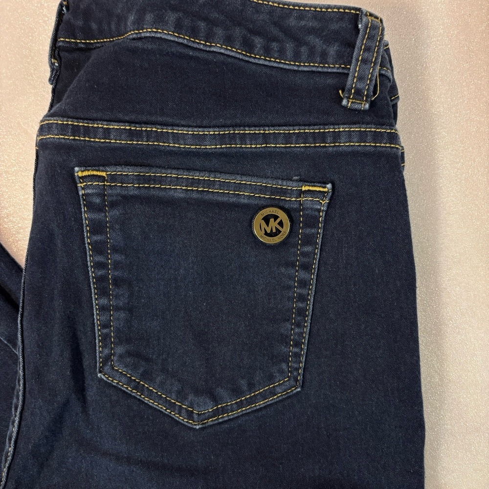 Michael‎ Kors Dark Blue Denim Izzy Cropped Skinny Jeans Size 10